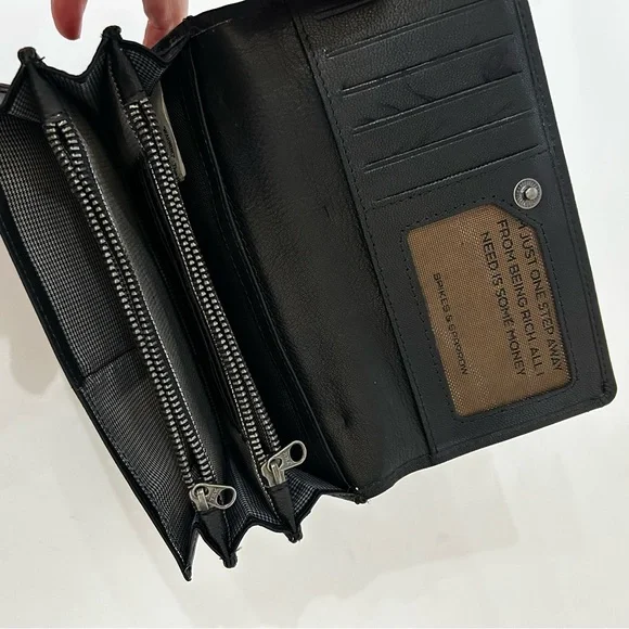 New Black Leather Wallet by Spikes & Sparrow - Picture 7 of 12